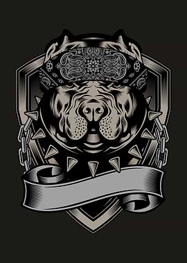 pit bull wearing bandana