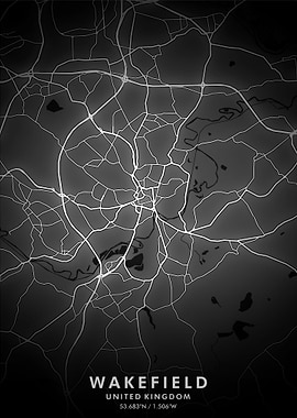 Wakefield Map Posters