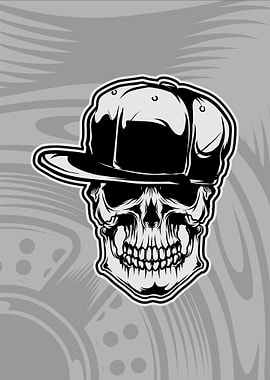 skull wearing cap