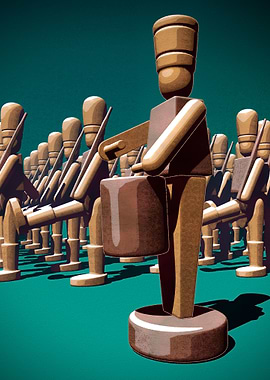 Wooden toy soldiers