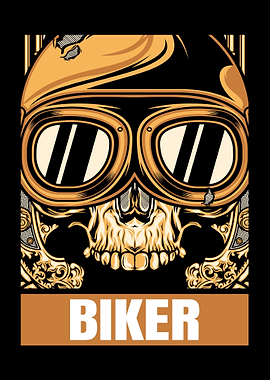 skull with motorcycle