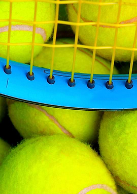 Tennis Balls Racket Left