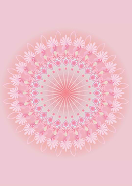 Pink Angel Of Love Mandala