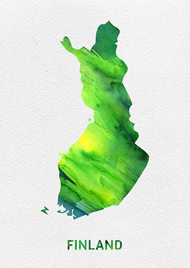 Finland Watercolor Map