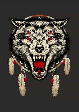 4eyed angry wolf roars