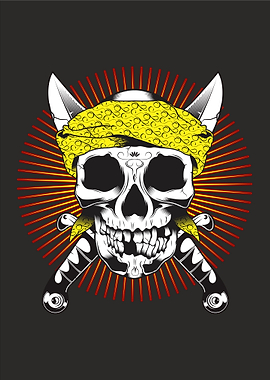 skull bandana with sword