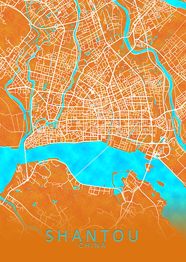 Shantou China City Map