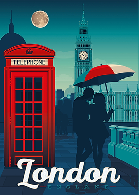 London UK Travel Poster