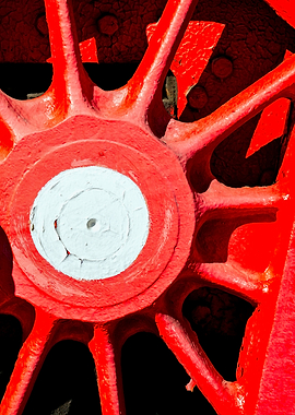 Old Train Red Wheel Right