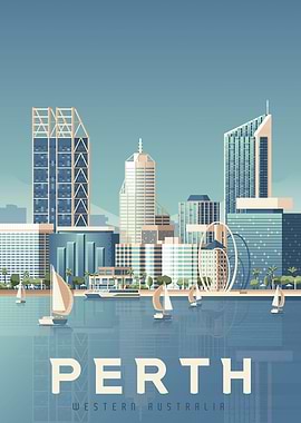 Perth Travel Poster