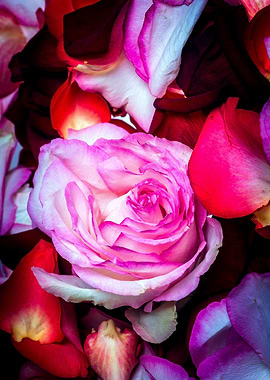 Rose Petals And A Flower