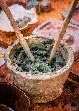 Grey Clay In Ceramic Bowl