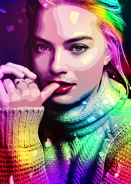 Margot Robbie Colorful