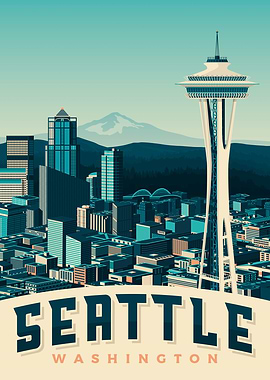 Seattle Travel Poster