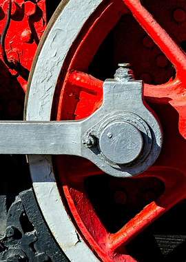 Old Train Red Wheel Left