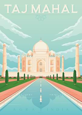 Taj Mahal India Poster
