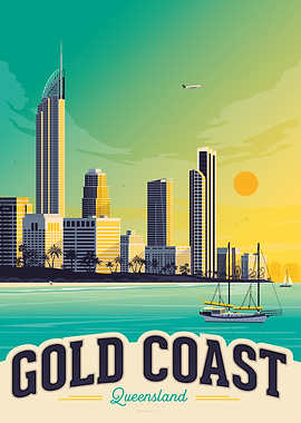 Gold Coast Travel Poster