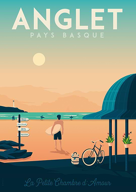 Anglet Travel Poster