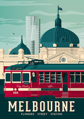 Melbourne Travel Poster