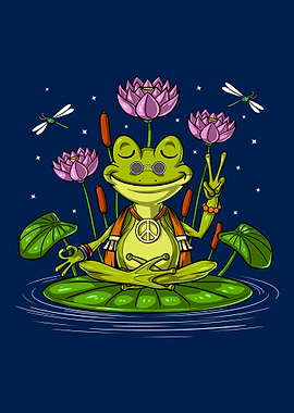 Hippie Frog Zen Meditation