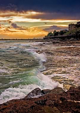 Sunset Waves In Caloundra