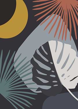 Minimal Yin Yang Monstera