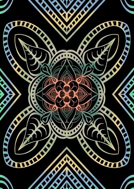 mandala flower full colors