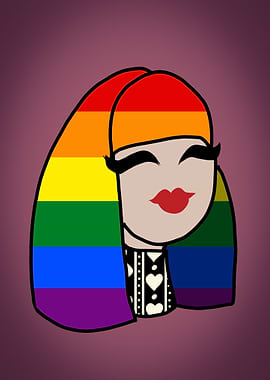 Lesbian with lgbt hair