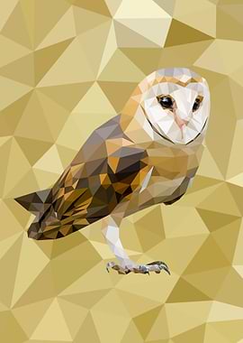 Owl Bird Animal in polygon
