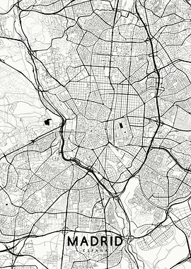 Madrid map white
