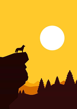Wolf at Cliff