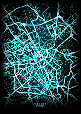 Troyes France City Map