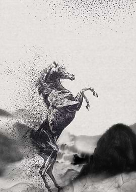 Horse Animal in watercolor