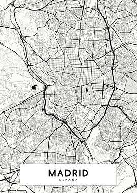 Madrid map white