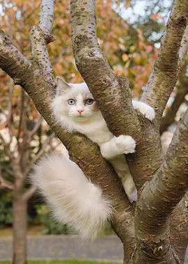 white cat tree