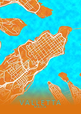 Valletta Malta City Map