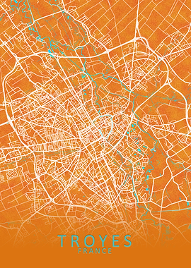Troyes France City Map