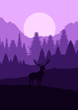 Flat Forest Deer