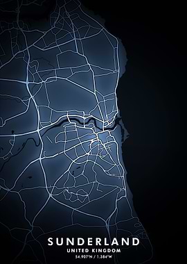 Sunderland Map Posters