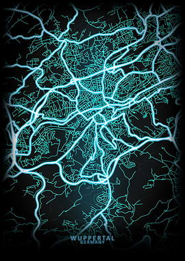 Wuppertal Germany City Map