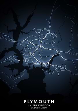 Plymouth Map Posters