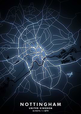 Nottingham Map Posters