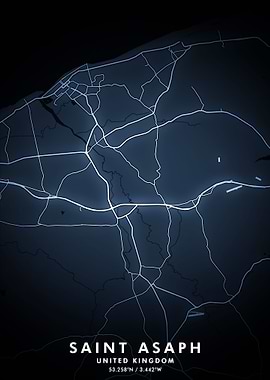 St Asaph Map Posters