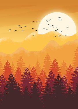 Flat Landscape Sunrise