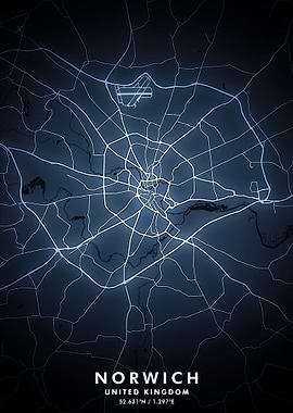 Norwich Map Posters