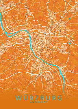 Wurzburg Germany City Map