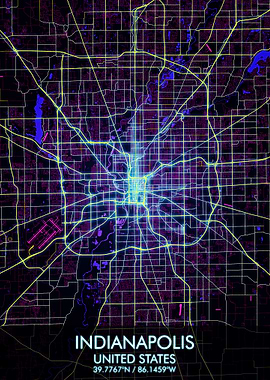 Indianapolis Cyberpunk Map