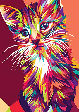 cute cat vektor pop art