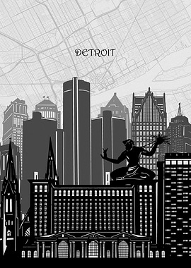 detroit cityscape map