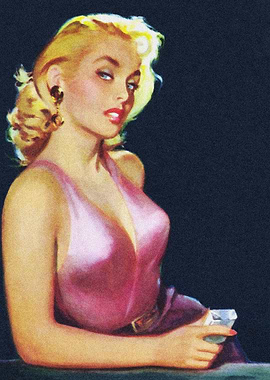 Blonde with cigarette pulp